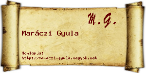 Maráczi Gyula névjegykártya